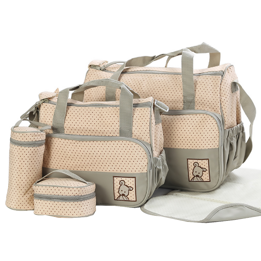 Multifunctionele Waterdichte Grote Capaciteit Wasbare Travel Tote Stijlvolle Luiertas Set 5 Stuks