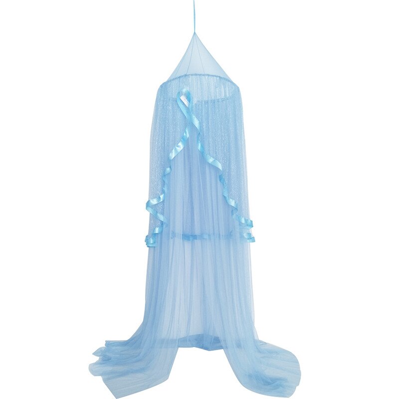 Newest Hanging Kids Baby Bedding Dome Bed Canopy Cotton Mosquito Net Bedcover Curtain For Baby Kids Reading Playing: Sky Blue
