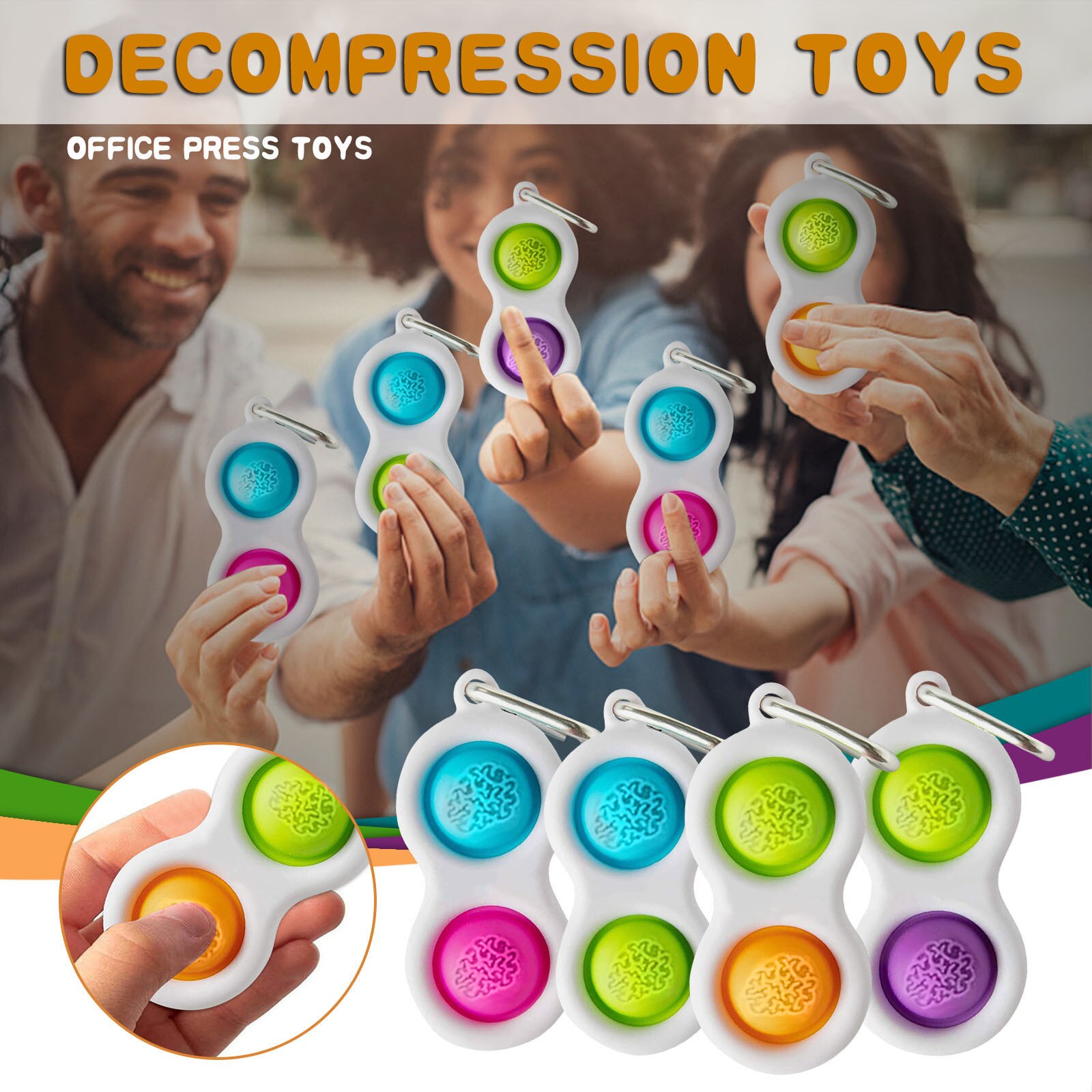 Fidget Simple Dimple Toy Stress Relief Hand Fidget Toys For Kids Adults Early Educational Autism Special Need Decompression Toys