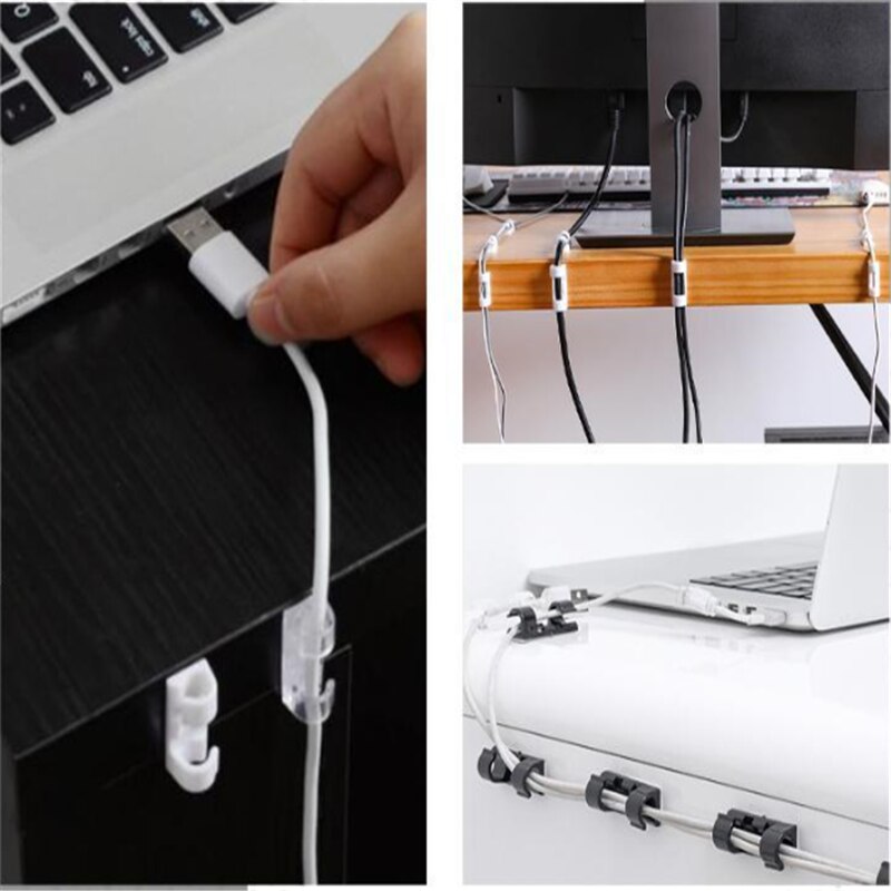 20 stücke Finisher Draht Klemme Hause Ätherisches Draht Selbst-Adhesive Organizer Kabel Clip Verschluss Halter Telefon Linie Schnalle Clips