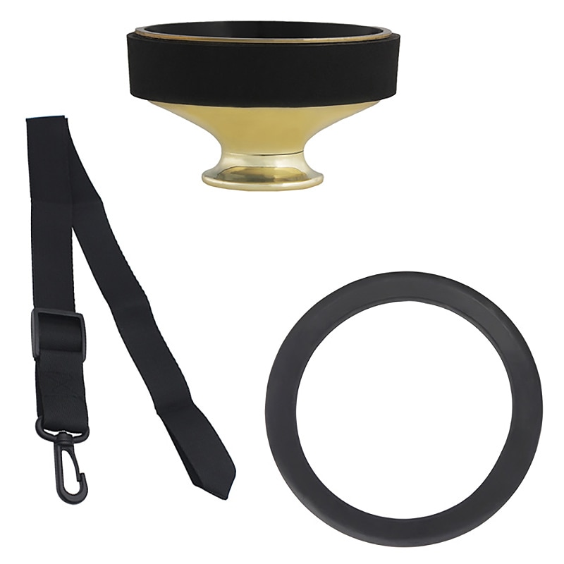 3Pc/Set Saxophone Accessories Set-Saxophone Neck Strap + ABS Mute + Mute Ring Damper Protector for Alto / Tenor / Soprano Sax: Default Title