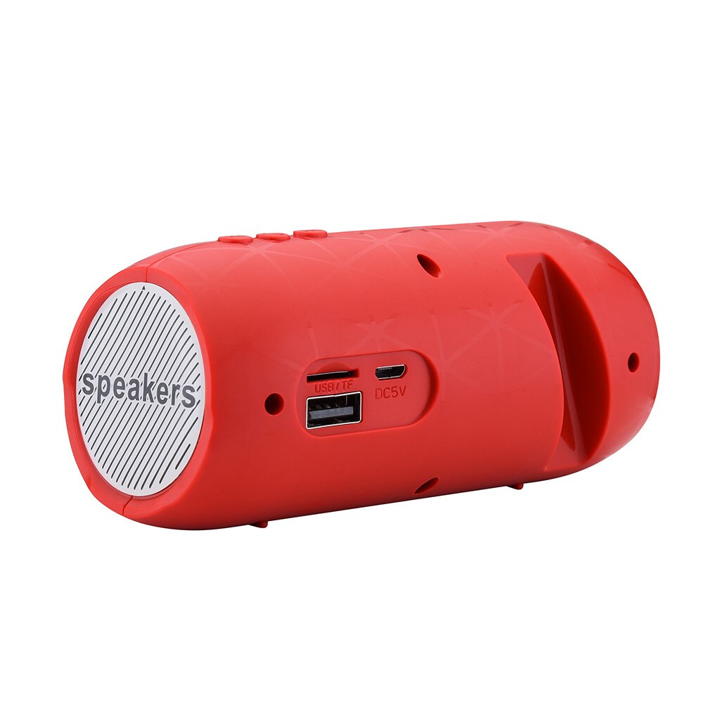 HIFI Portable Wireless Bluetooth Speaker Stereo Sound Bar TF FM Radio Subwoofer Column Speakers for Computer Phones: Red