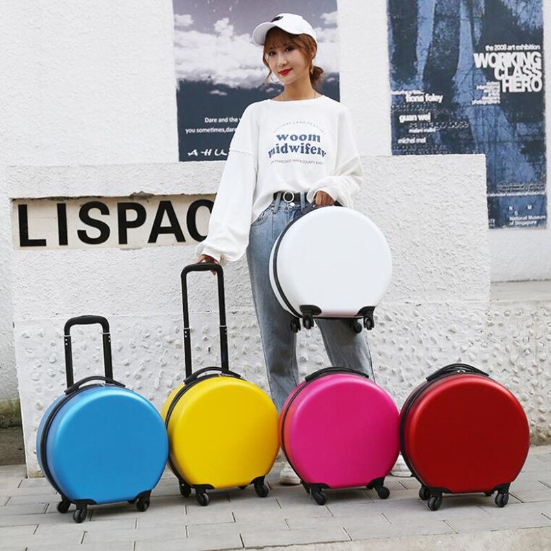 18 Inch Round Trolley Case Cute Student Suitcase Universal Wheel Suitcase 40X40X20CM