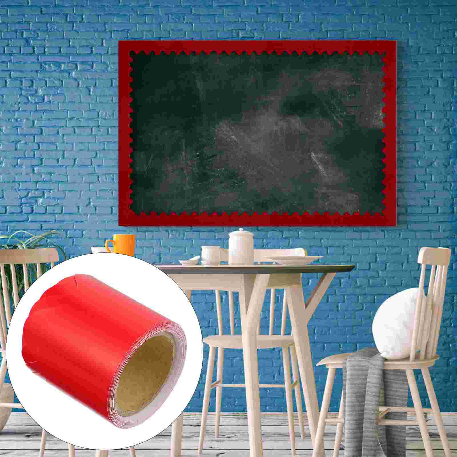 5M Blackboard Border Paper Roll Classroom Decor Supplies Chalkboard Edge Trim Bulletin Board Accessory Teaching Tools: Red