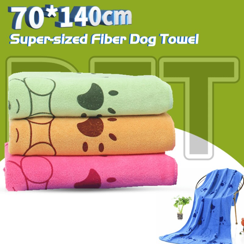 Toalla de perro de fibra de tamaño grande de 70x140cm, Toalla de baño para perros con absorción fuerte de agua para gatos y mascotas Golden Retriever Teddy General