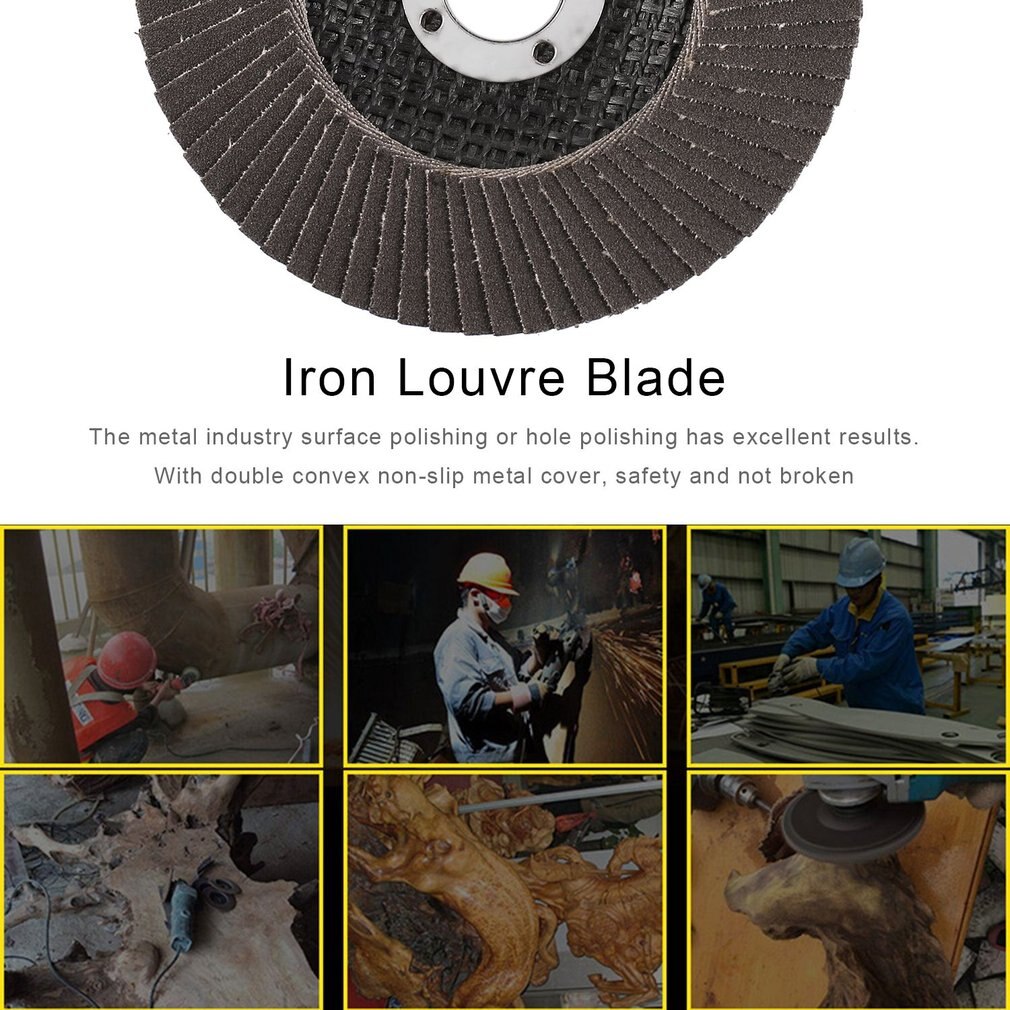 4" Louvre Blade 10PCS Net Cover 60# 80# 120# 18000rpm 80m/s Brown Corundum Abrasive for Grinding Descaling Polishing