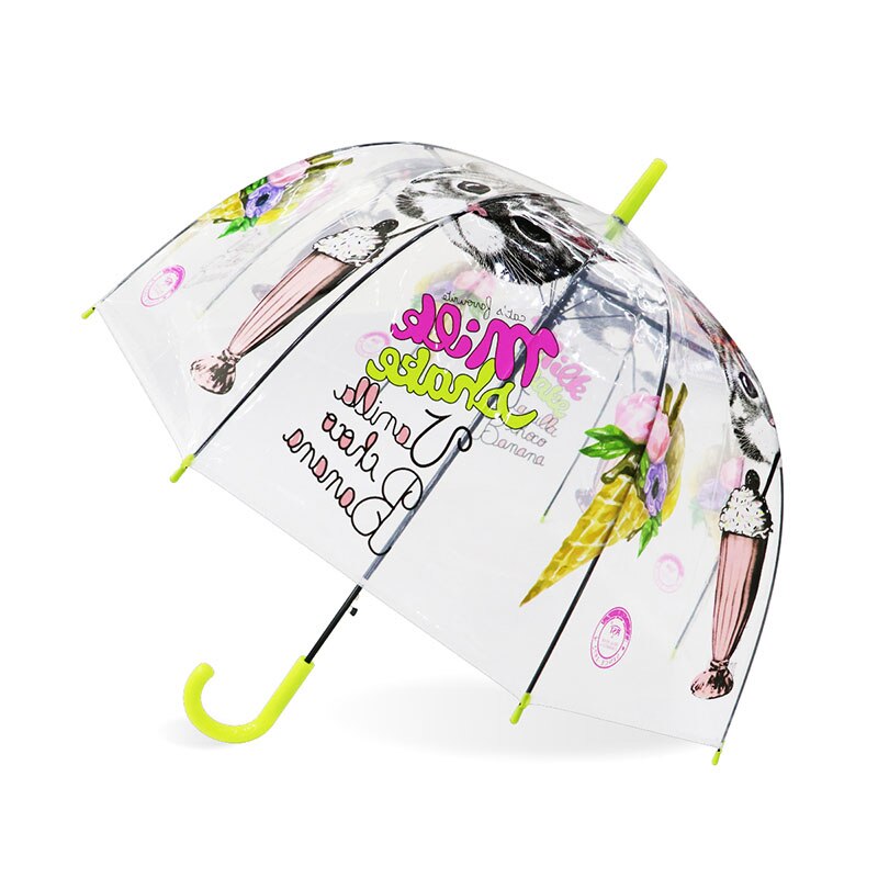 Sakura Regenschirme transparent Vogel KäFeige Regenschirm Karikatur Gebäude Regenschirme Stadt Regenschirm Langen Griff Regenschirme 2022: Eis Creme Gelb