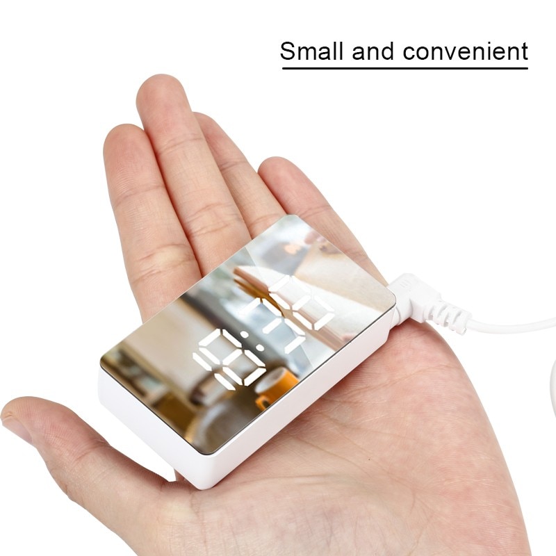 LED Mirror Mini Digital Alarm Clock Table Electronic Time Temperature Date Display Clock Home Decoration Digital Clock