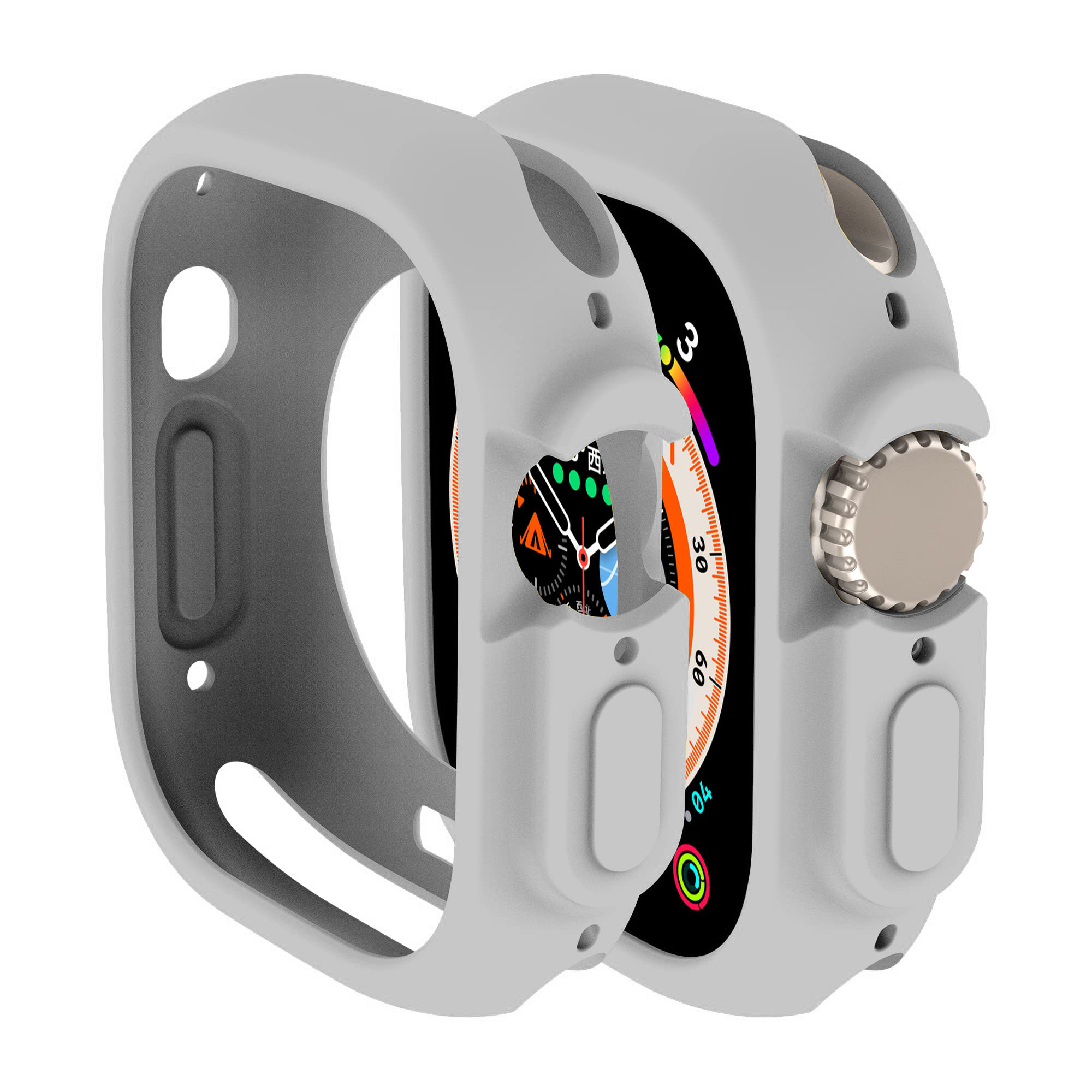 Deksel til eple se ultra 49mm smartklokke beskyttende tpu silikonbeskytter støtfanger tilbehør iwatch serie ultra 49 mm deksel: Laks