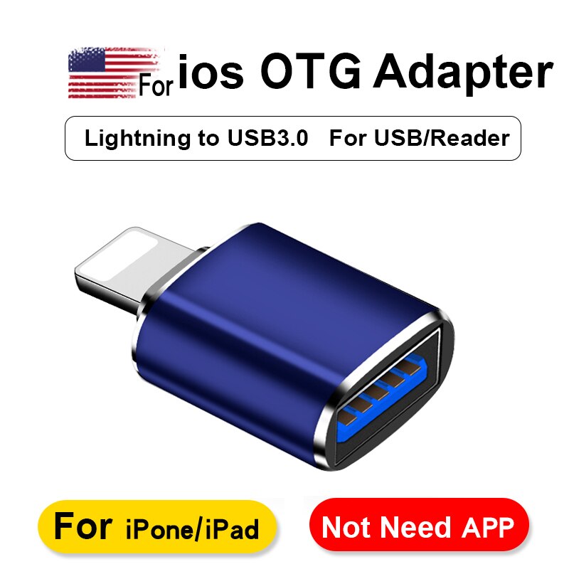 Blitz zu USB Kamera Adapter iphone SD Karte Leser mit Mikro SD Pro iPhone 7 8 6 6s Plus 11Profi/iPad/Maus/Keyborad Konverter: ip13-Blau
