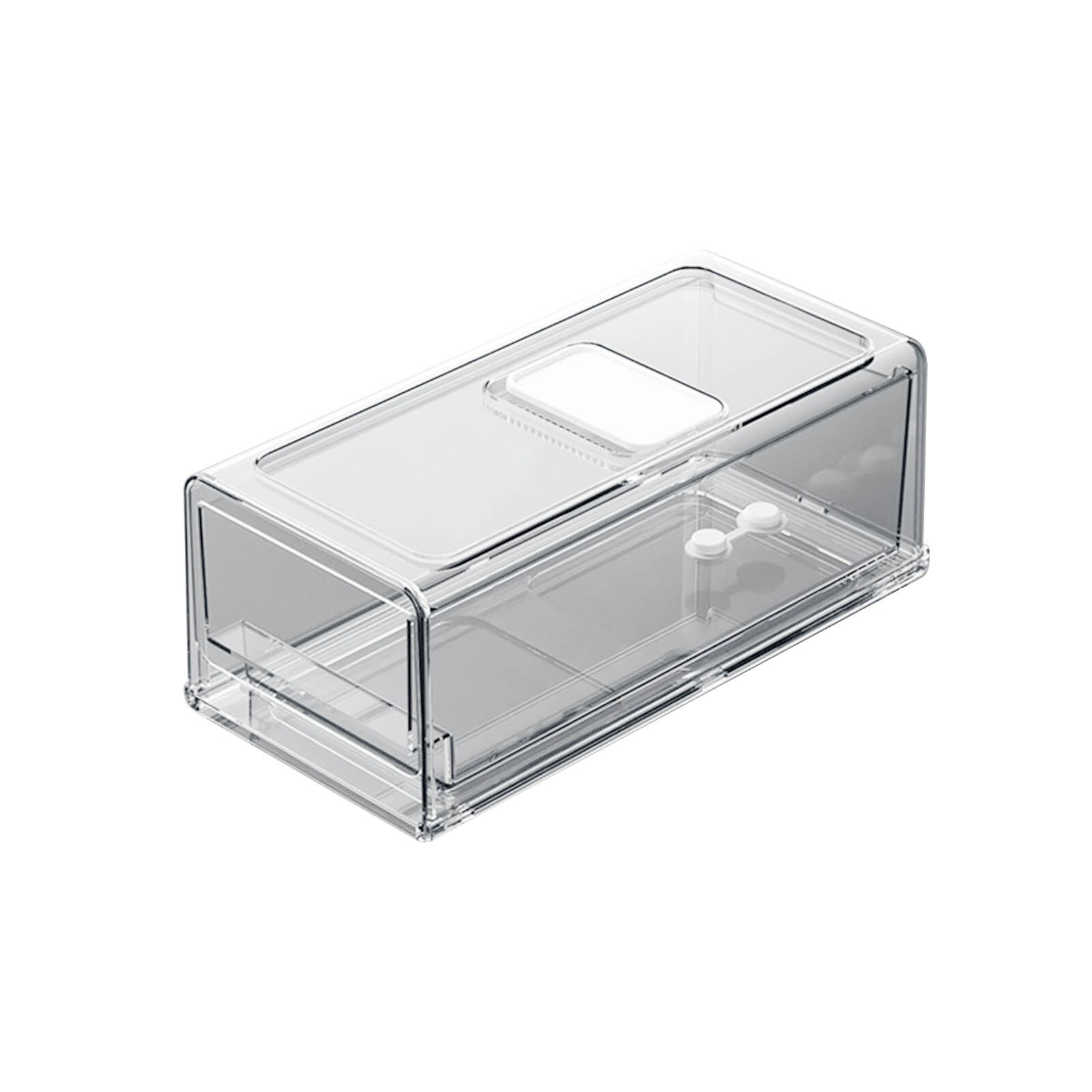 Refrigerator Food Storage Containers With Drainer Kitchen Vegetable Fruit Fresh Storage Box With Lid Fridge Stackable Organizer: M