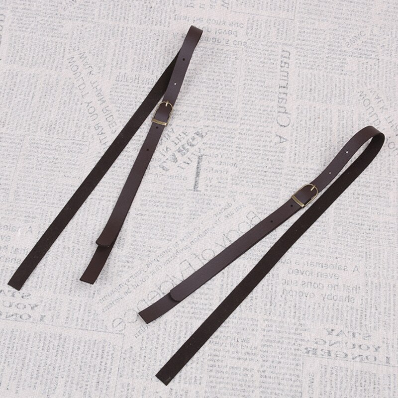 Tirantes de cuero para mujer y hombre, tirantes Unisex de 1,5 cm de ancho, tirantes negros, accesorios de ropa de 75cm: Brown