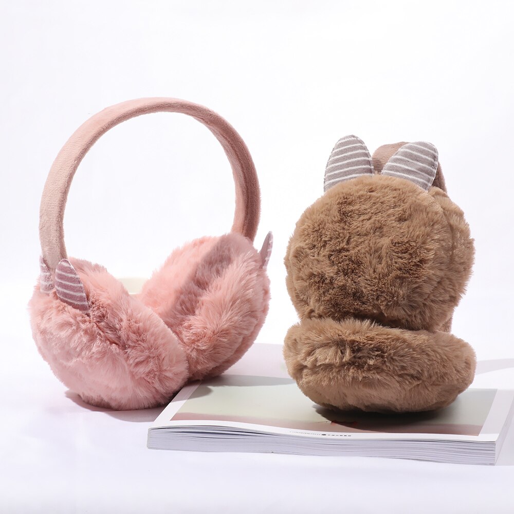 Winter Autumn Warm Faux Fur Earmuffs Cute Cat Ear Earflap Plush Earmuff for Girls Ladies Women Hairbands Ear Muffs