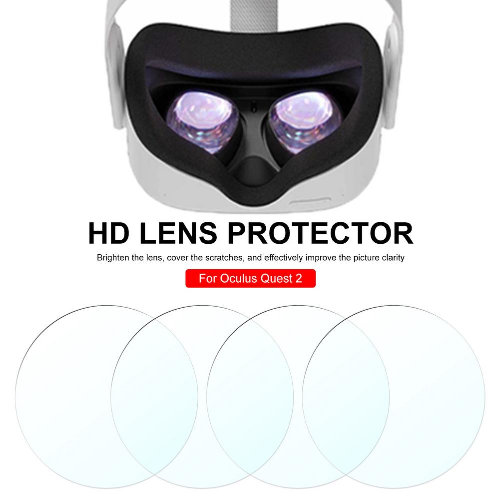 Filme macio do protetor da lente do filme vr de 4 pces tpu para o oculus quest 2 vidros de vr anti-risco acessórios do filme vr da poeira-prova