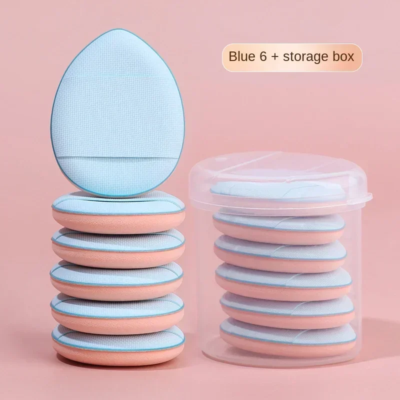 Puff bilden 6 Stück Mini-Finger-Puder-Schwamm für Stiftung, wiederverwendbar, verlieren Puderquaste, geeignet für Damen-machen-hoch, funktionelles Werkzeug: Blau