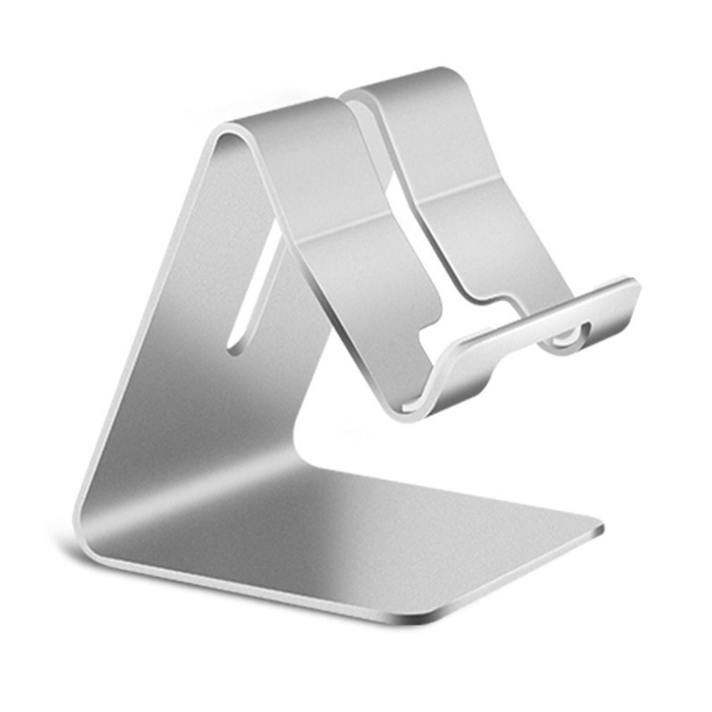Universal aluminiumlegering smart telefonstativ skrivbordshållare laddningsstativ hållare för iphone metall tabletter stativ för ipad surfplatta: Silver-