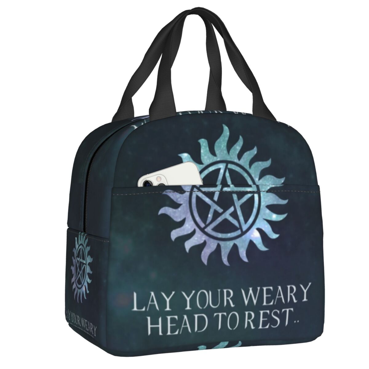 Supernatural Insulated Lunch Bag for Women Leakproof Sam Dean Winchester Cooler Thermal Bento Box Beach Camping Travel: Clear