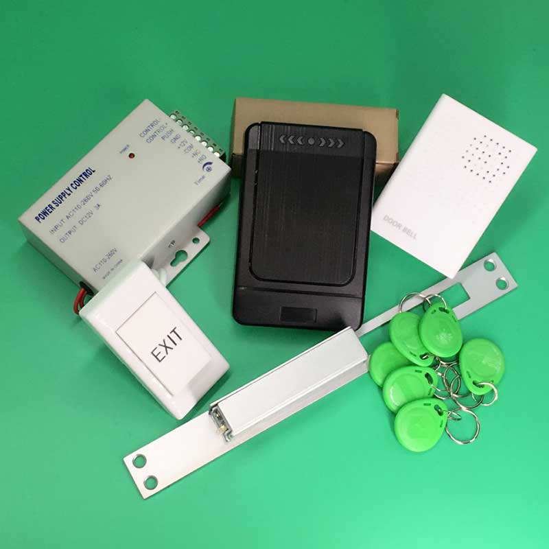 Access Control System Full Kit Set Waterproof RFID Reader+NC Electric Strike lock