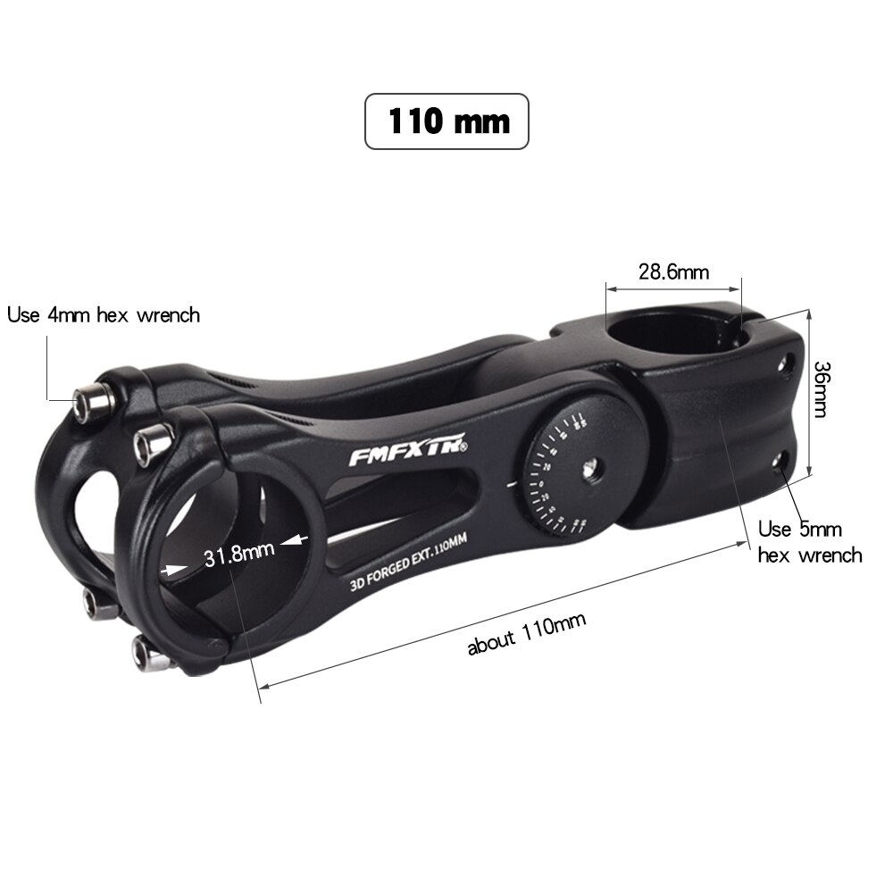 FMFXTR Fahrrad Vorbau Mountainbike Lenker Höer Erzähler Winkel Steigleitung Fahrrad Zubehör 31.8*90/110/145mm verstellbaren Vorbau: 31.8x110mm