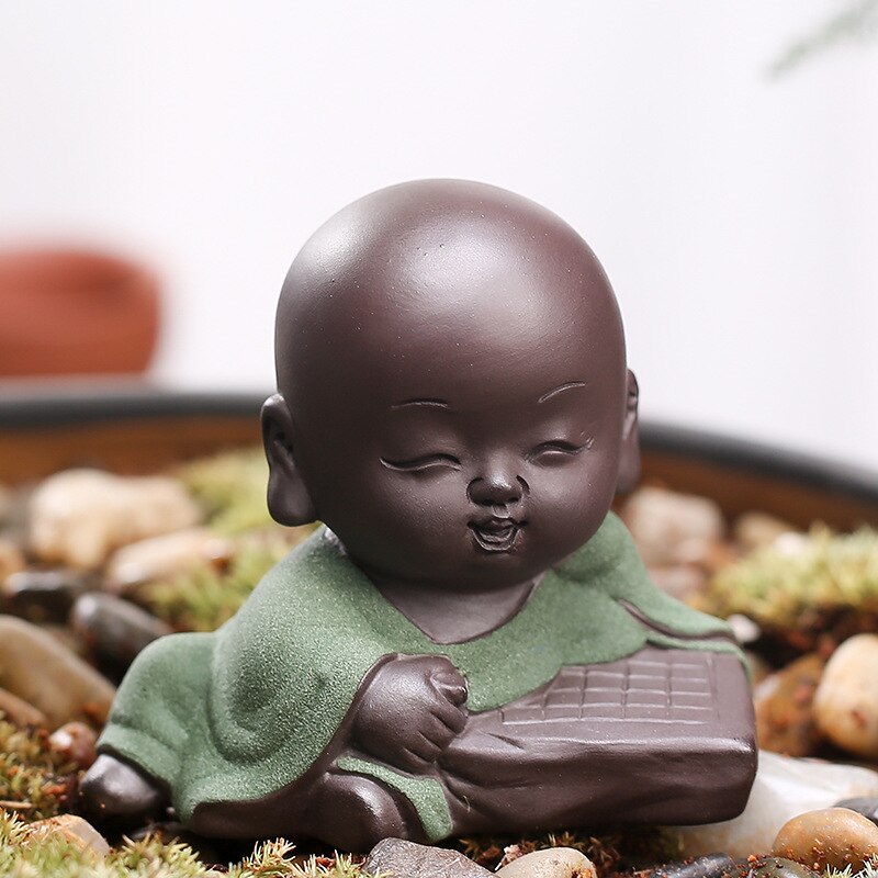 Boeddhistische Stemming Jonge Monnik &#39;S Favoriete Paars Zand Thee Muziekinstrumenten Schaken Kalligrafie Schilderen Mooie Thee Tafel Accessoires: 2