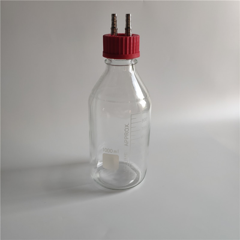 1000ml klar biologisk anaerob reaktionsflaske fermenteringskolbe 1000ml gennemsigtig glasreagensreaktionsflaske