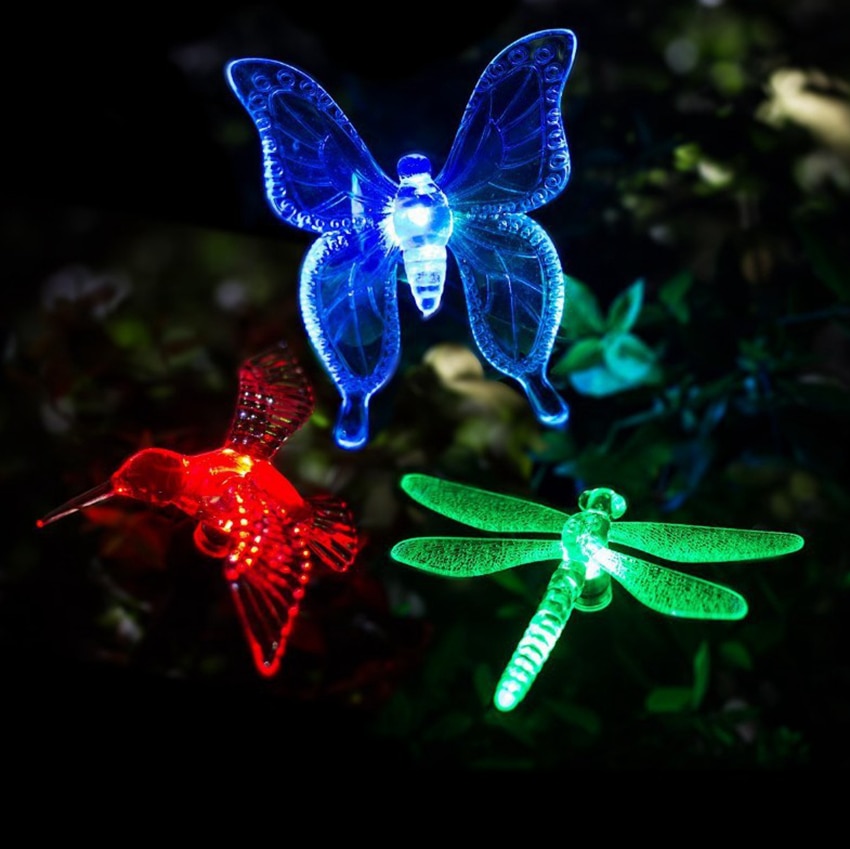 Solar Light Outdoors Led Vlinder Libelle Vliegende Vogel Led Tuin Park Landschap Lawn Party Binnenplaats Terras Decoratie Lamp