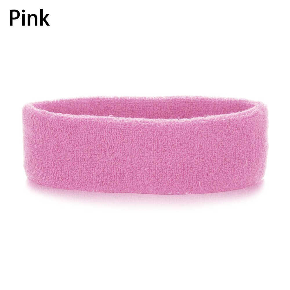 1PC Multicolor Cotton Unisex Sweatband Elastic Athletic Hair Bands Terry Cloth Moisture Wicking Working Outside Sports Accessory: Pink