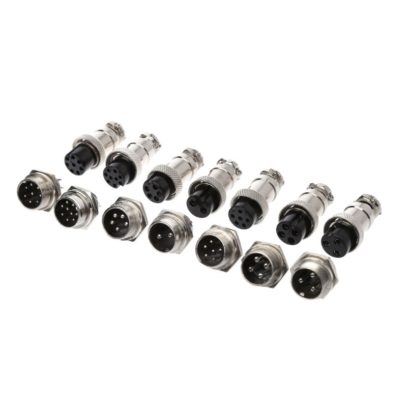 GX16 Stecker männlich & weiblich Draht Tafel Metall Stecker 2/3/4/5/6/8/9 Stift 16mm