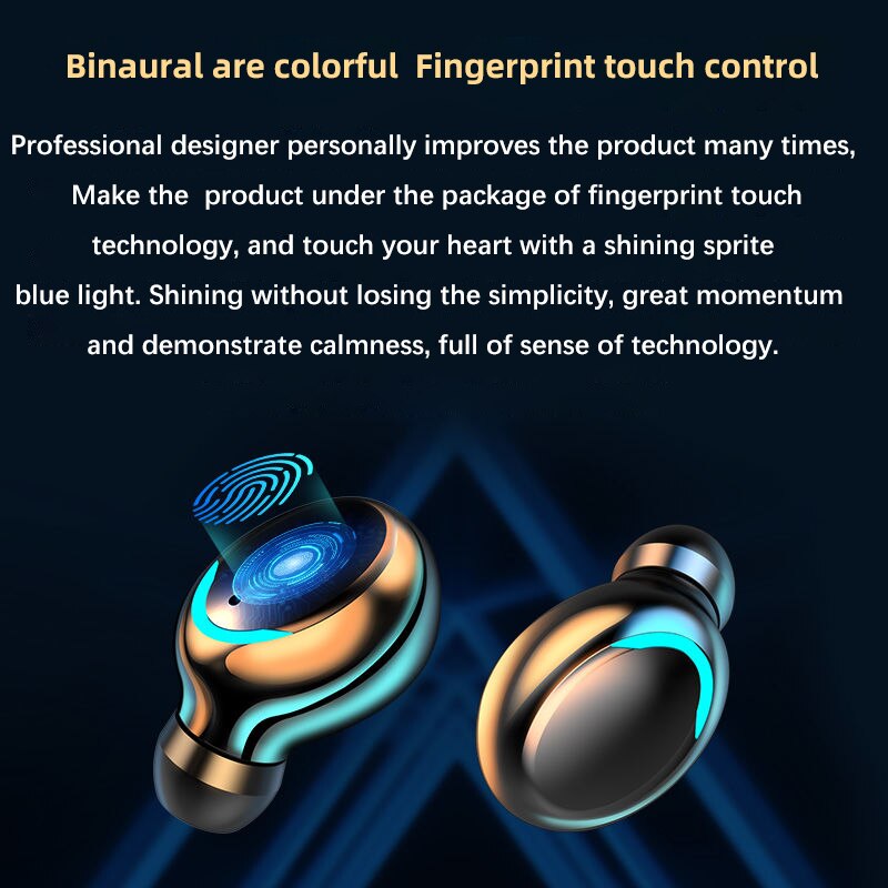 Draadloze oortelefoon bluetooth  v5.0 f9 tws draadloze bluetooth hoofdtelefoon hd stereo led-scherm waterdichte headset met microfoon