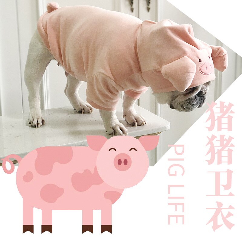 Sweat à capuche pour animal de compagnie, déguisement de bouledogue français, carlin, chien, cochon, amusant, , Halloween, noël, tenue Cosplay