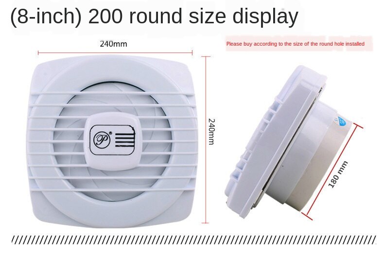 4 Inch 6 Inch 8 Inch Wc Muur Wc Badkamer Pull Draad Veranderen Ventilator Mute Grote Zuigkracht Ventilator: Au / 8 inch