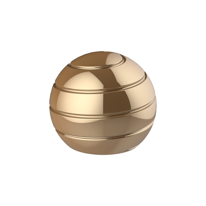 Fidget Toys Metal Gyro Desktop Ball Rotary Gyro Aluminum Alloy Round Metal Kinetic Decompression Toy: Gold
