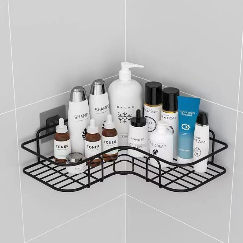 Keukenopslag badkamerplanken Organisator Aluminium Doucheplank Accessoires Shampoo Rek multi-scenario Geen boorplank: Oranje