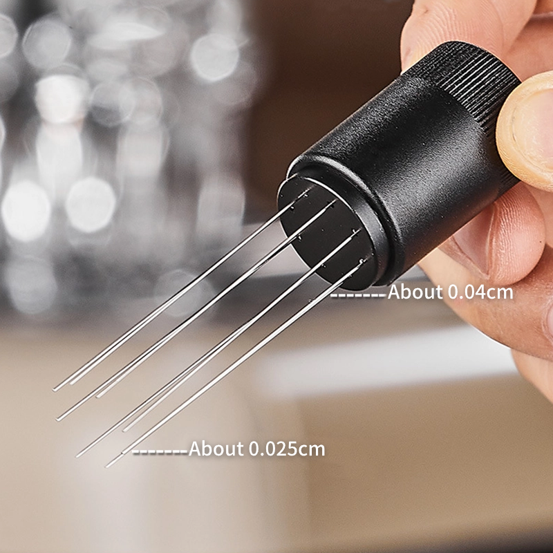 WDT Tool Espresso Coffee Stirrer Needle with 8 Needles, Magnetic Absorption Stand, Barista Coffee Stirring, Distribution Tool