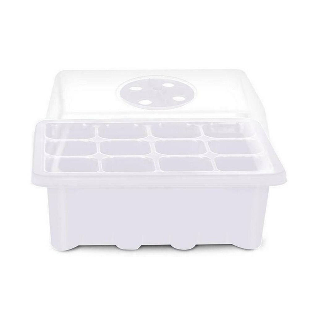 Seed Starter Tray Seedling Sprout Plate 12-Cells Nursery Pots Tray With Transparent Lids Box For Gardening Bonsai Garden Tool: 02
