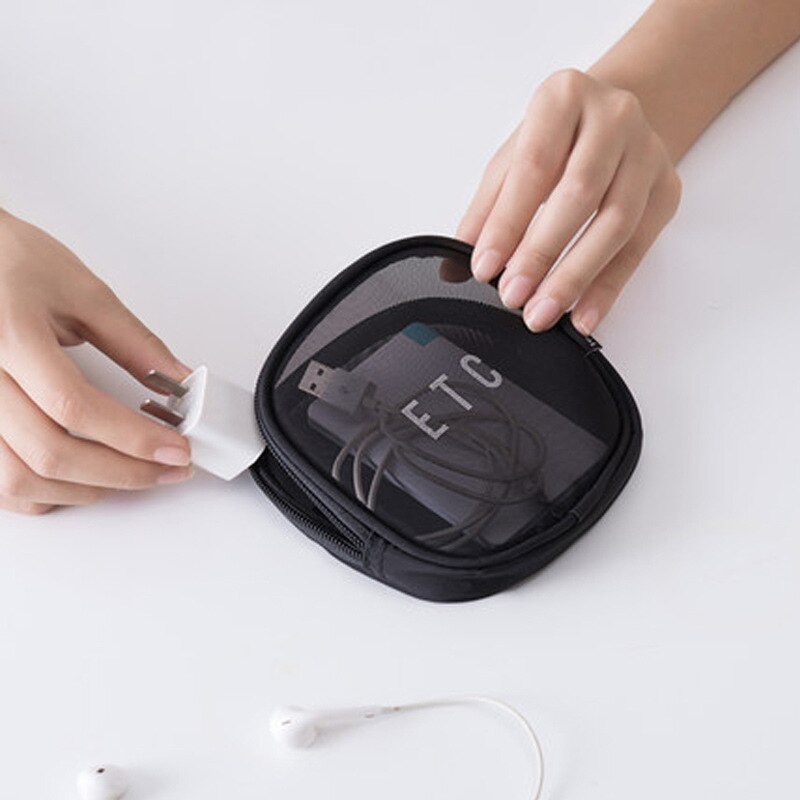 Vrouwen reizen kleine grote cosmetische tas set make-up mesh toilettassen mannen was organizer etui case nodig vrouw: Zwart s