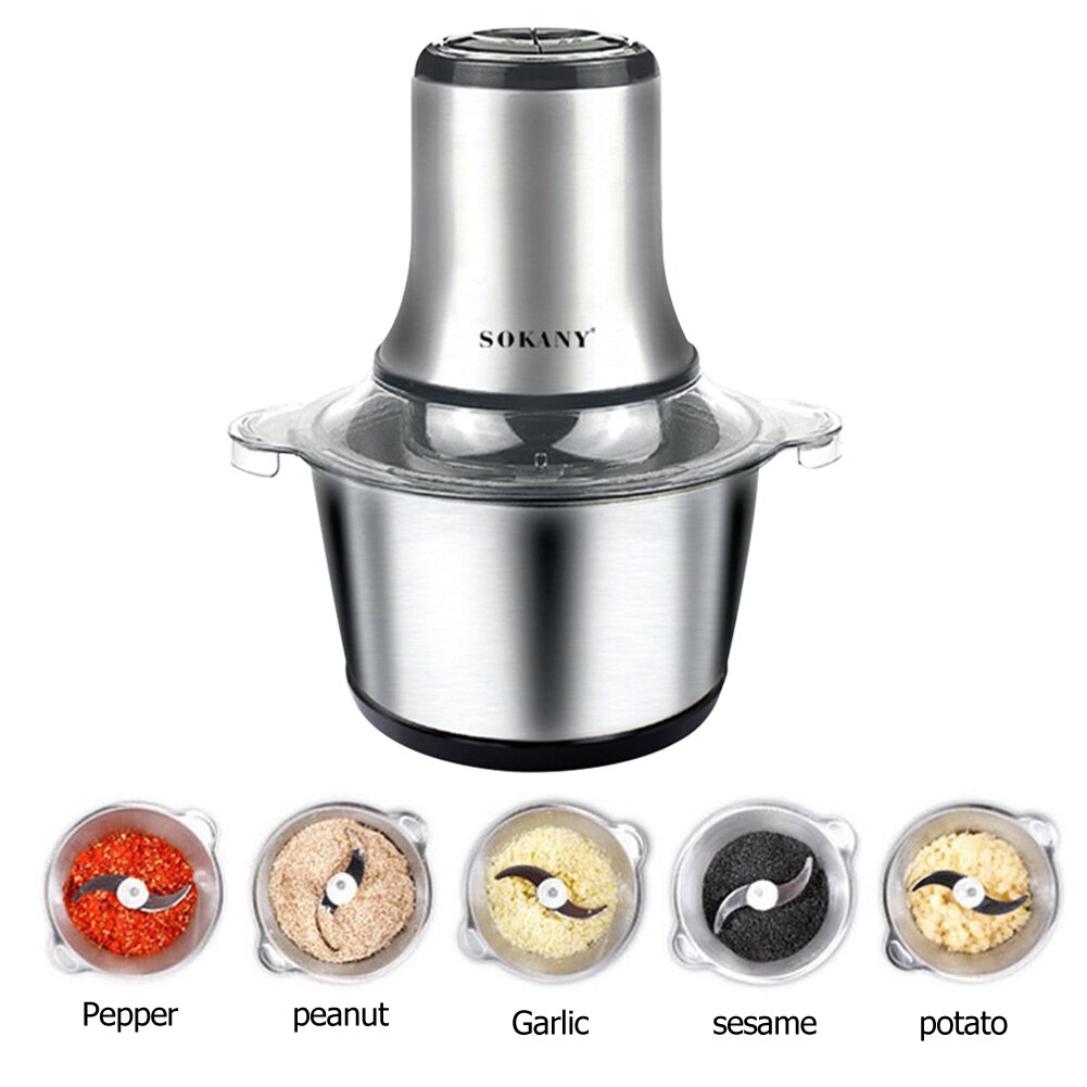 800W Stainless Steel Electric Chopper Meat Grinder Mincer Food Processor Egg Beater Vegetable Meat Food Mixer Grinder Blender EU