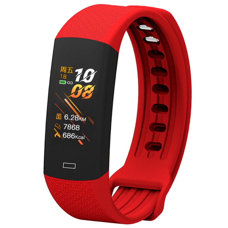 Braccialetto fitness intelligente orologio temperatura corporea attività Fitness Tracker Ip67 impermeabile smart Band Watch pressione sanguigna per lo Sport: Red