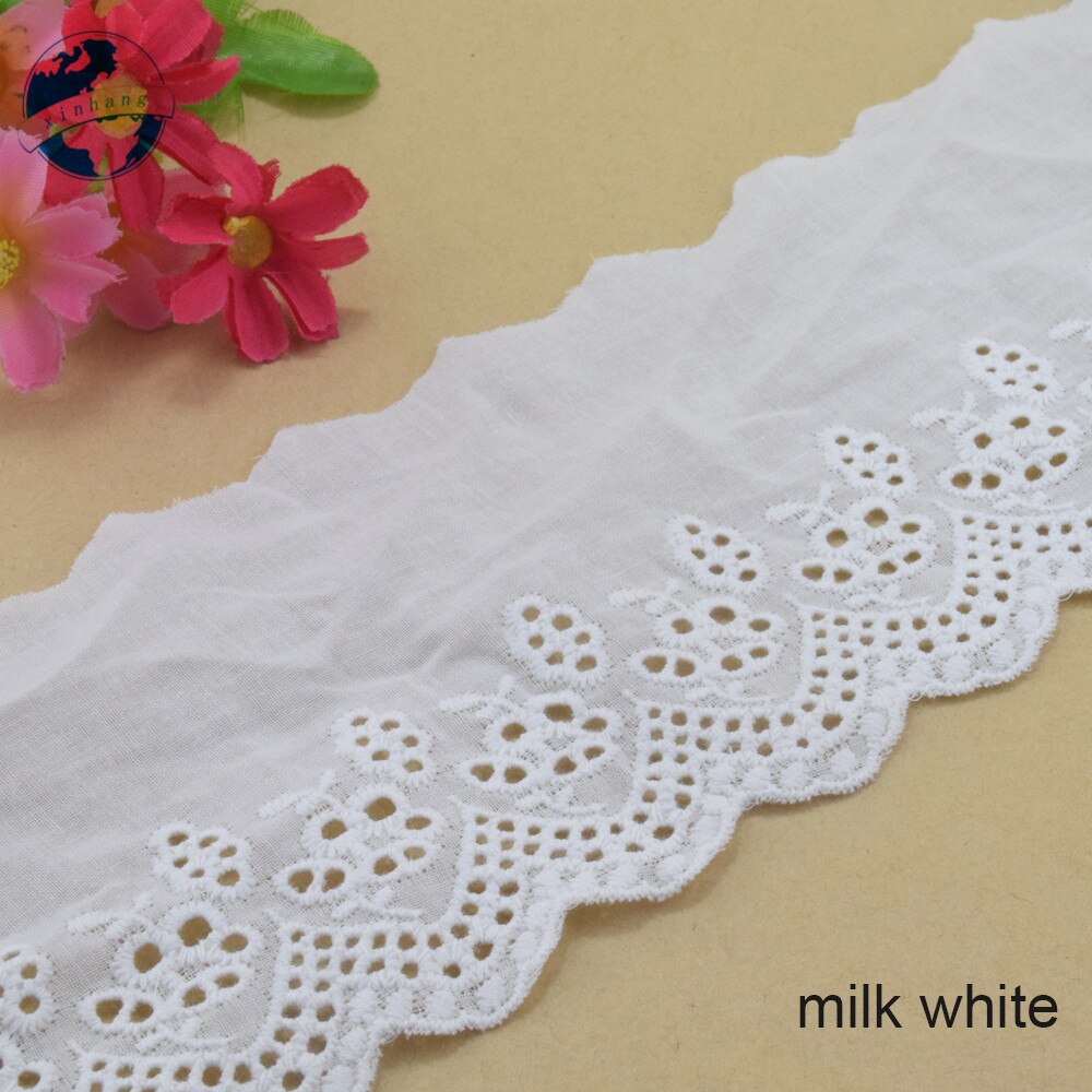 8.5Cm Breed 100% Katoen Borduren Kant Naaien Lint Guipure Trim Bruiloft Decoratie Diy Poppen Colthes Accessoires Kant #4192