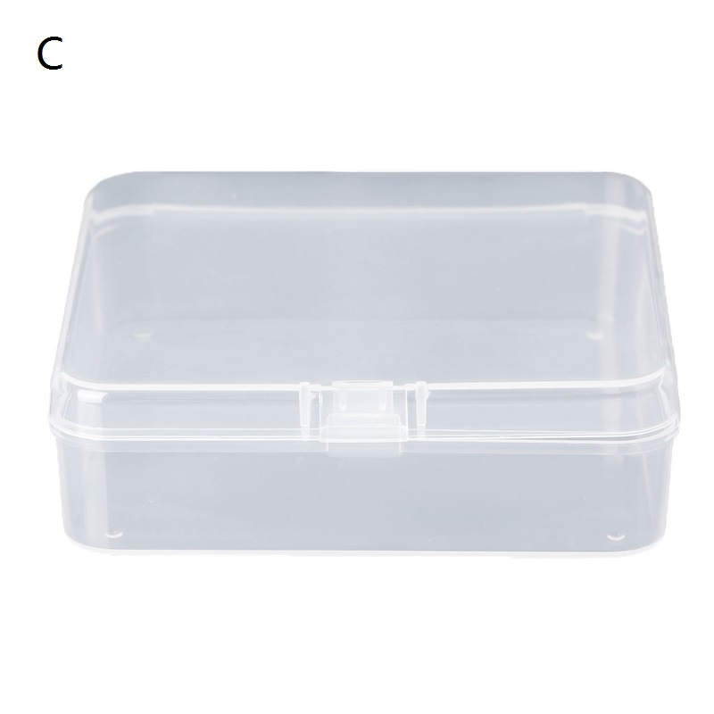 Vierkante Plastic Transparante Opbergdoos Sieraden Kralen Container Vissen Tools Accessoires Doos Kleine Items Diversen Organizer Case: C