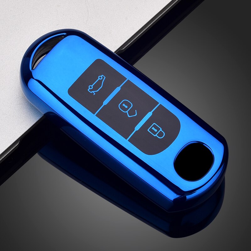 TPU Auto Fernbedienung Schlüssel fallen Abdeckung Für Mazda 2 3 6 Atenza Axela Demio CX-5 CX5 CX-3 CX7 CX-9 zubehör: 3 Taste-Blau