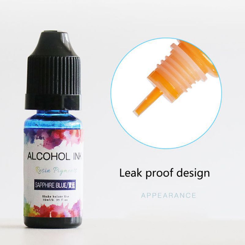 14 farve 10ml alkohol blæk diffusionsharpiks pigment kit flydende farvestof farvestof diy