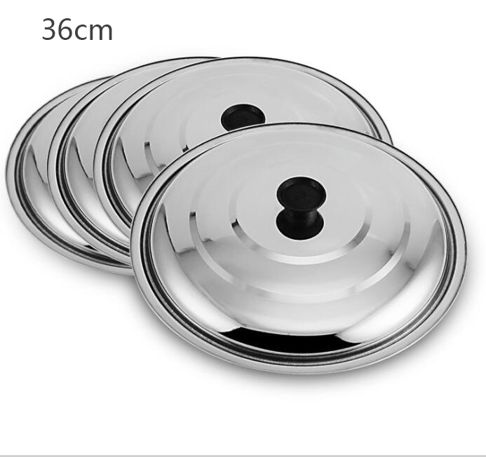 Traditional Handmade 100% Iron Wok Thickening Non Coated Round Bottom Pan Wok Cook Large Cooking Pot Wood Handle Lid: Cover 36cm