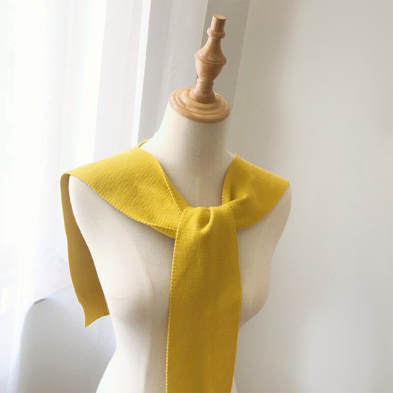 Automne hiver femmes noué faux col châle filles tricoté couleur unie petite Cape chauffe épaules écharpe en cachemire