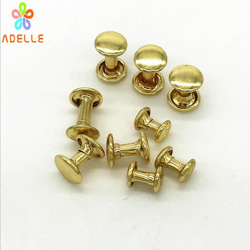 50 sets 100% Solid Brass Rivets Double Cap Rivets 8 sizes Punk Studs Leather Craft accessories DIY belt