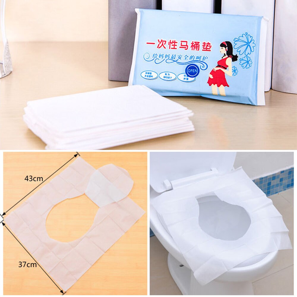 10Pcs/set Travel Waterproof Toilet Paper Pad Safety Hygiene Disposable Toilet Seat Cover Mat Bathroom Accessiories
