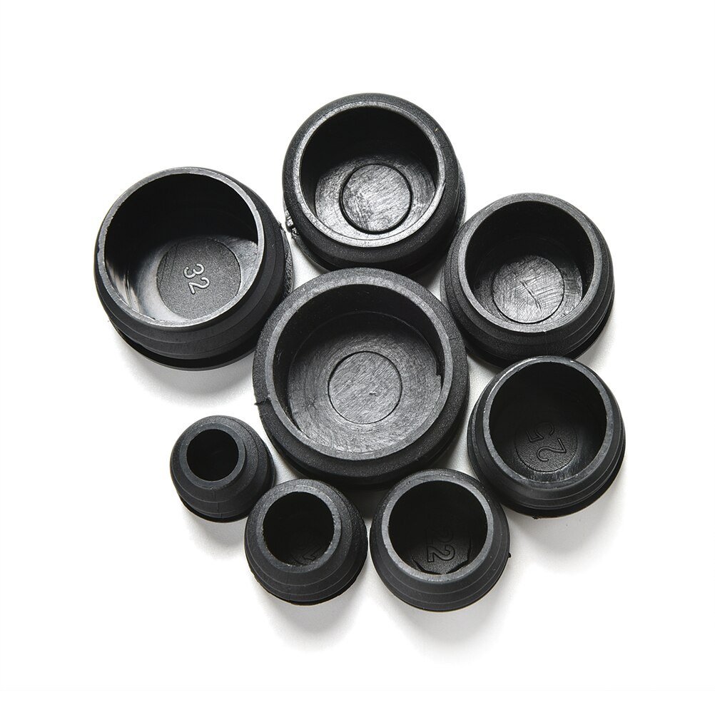 10Pcs/lot Plastic Furniture Leg Plug Black Round Steel Pipe Tube Blanking End Caps Insert Plugs16-35mm decorative dust cover