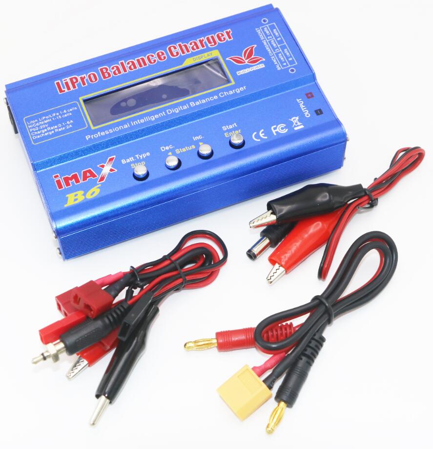 iMAX B6 80W 6A Battery Charger Lipo NiMh Li-ion Ni-Cd Digital RC Balance Charger Discharger + 15v 6A Power Adapter+Charge Cable: only B6 XT60 plug