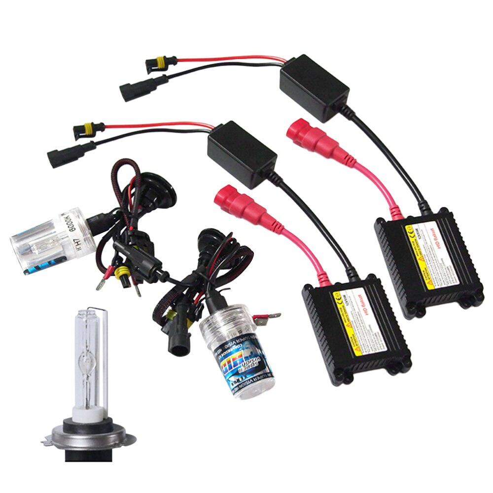 1 Set H7 55W Xenon HID Kit Metal Ceramic Base Xenon Bulb Lamp 6000K Digital Ballast for Car Headlight DC 12V: Default Title