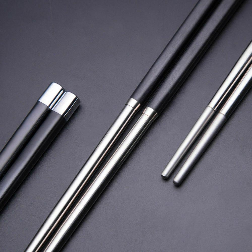 1 paar Herbruikbare Eetstokjes Metalen Koreaanse Chinese Rvs Chop Sticks